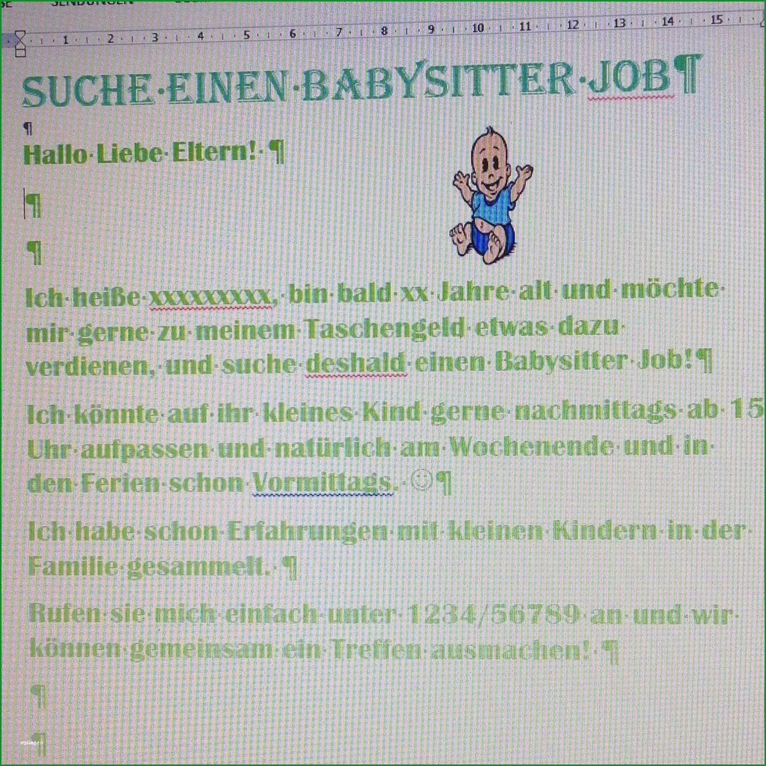 babysitting aushang vorlage beste groszugig babysitter werbung vorlage ideen entry level 2