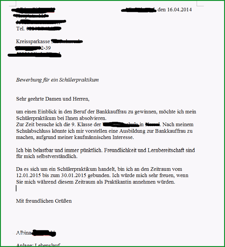 bewerbung um ein praktikum kontrolllesen