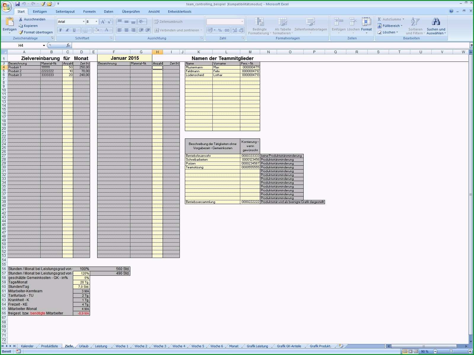 controlling excel vorlage