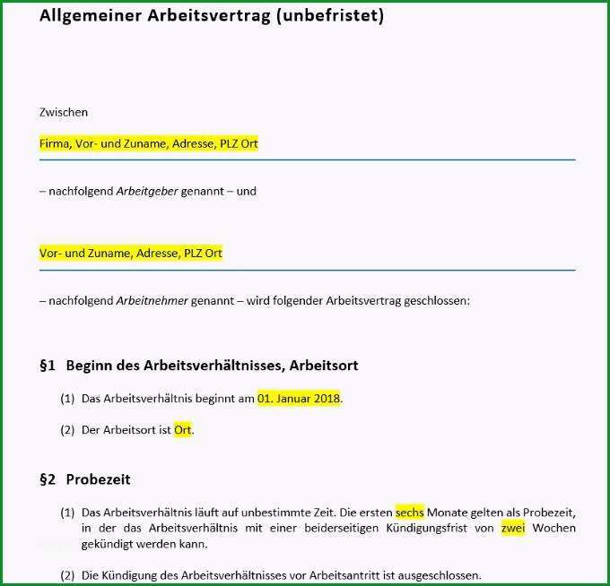 muster arbeitsvertrag