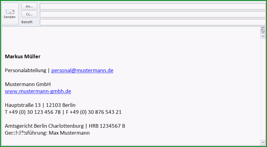Großartig E Mail Signatur Vorlagen
