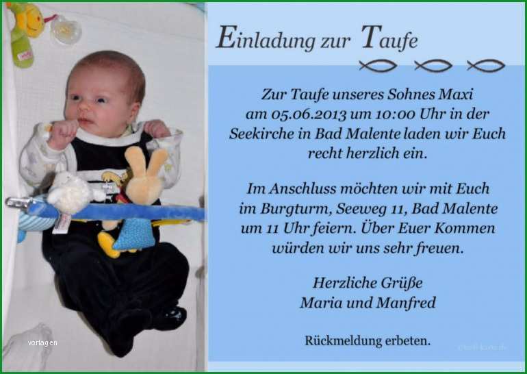 Großartig Einladungen Einladung Zur Taufe Text Mustertext Einladung