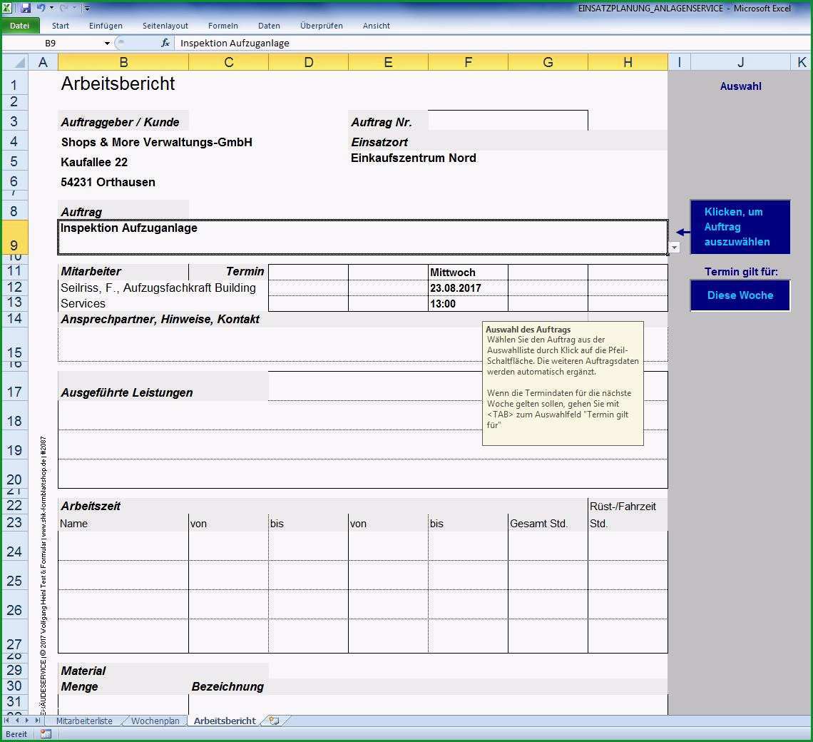 Großartig Einsatzplanung Excel Vorlage – De Excel