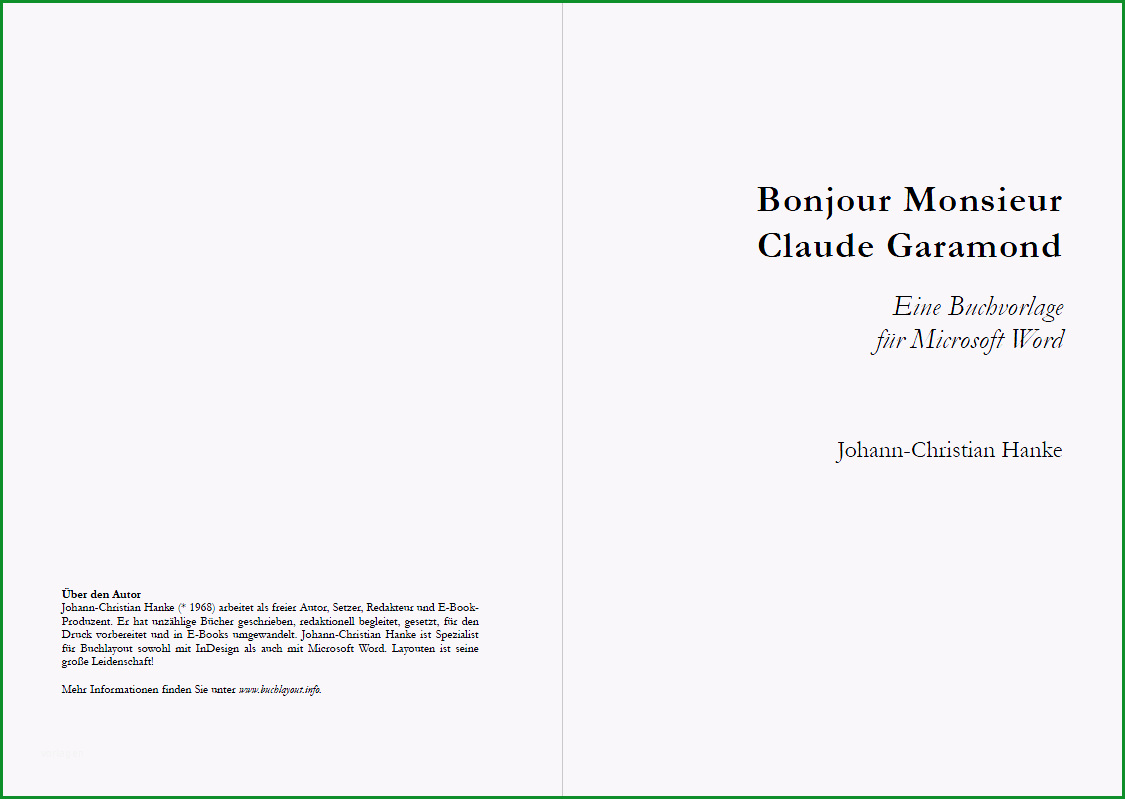 elegante taschenbuchvorlage in a5 bonjour monsieur claude garamond