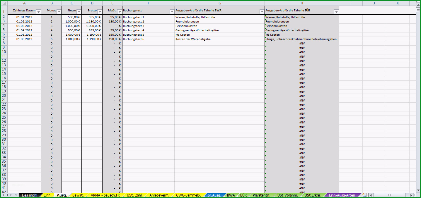 excel vorlage einnahmen ueberschuss rechnung euer 2014