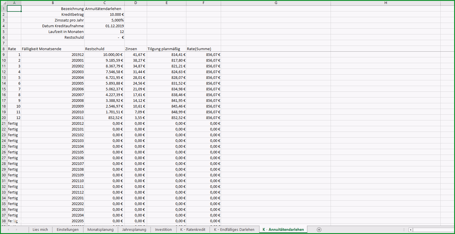 excel vorlage finanzplan businessplan