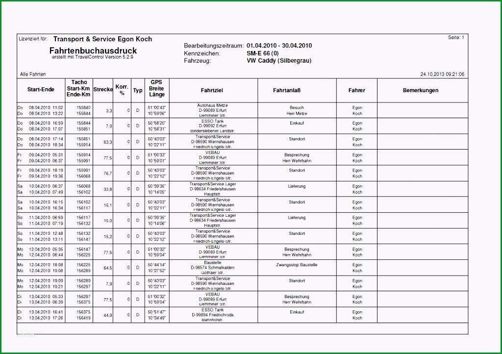 fahrtenbuch excel vorlage machen 12 fahrtenbuch vorlage kostenlos
