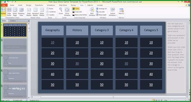 free quiz show game template for powerpoint 2013