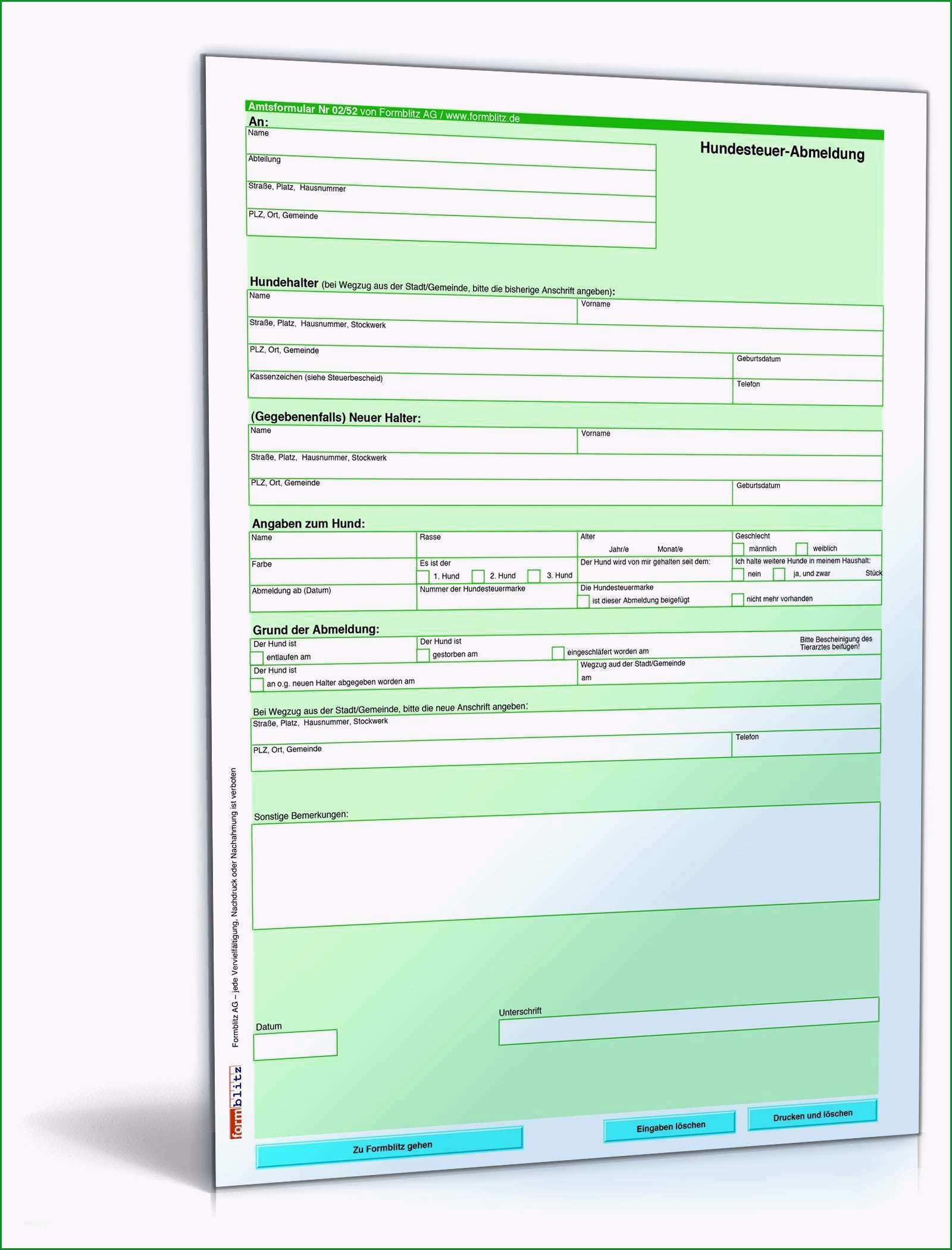 Großartig Gez Kündigen Vorlage Schönste Abmeldung Hundesteuer