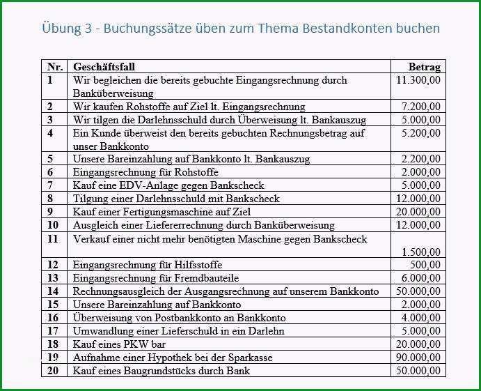 gratis buchungssaetze ueben bilden buchungssaetze uebungen aufgaben