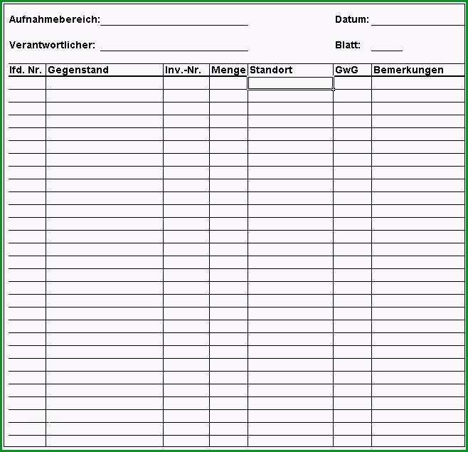 Großartig Inventur Vorlage Excel Vorlagen Shop