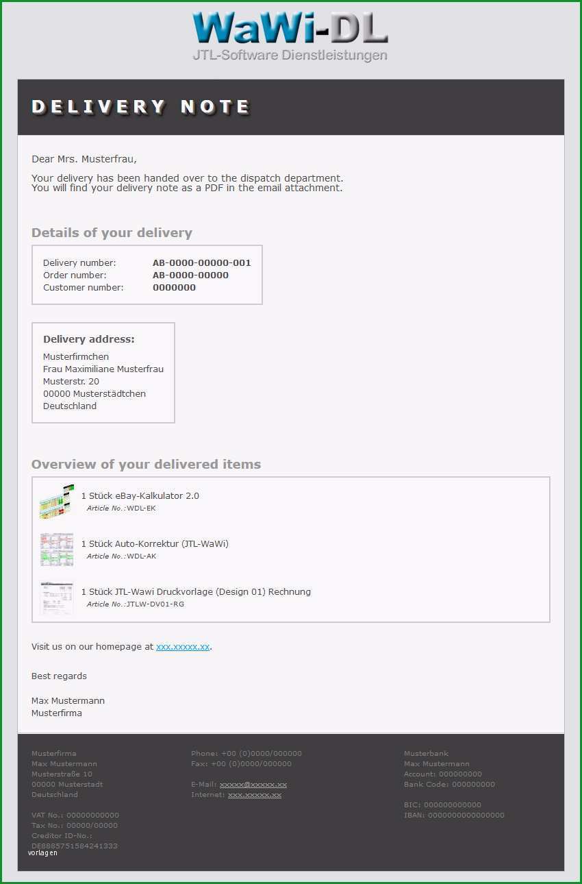 JTL Wawi Email Vorlage HTML ENGLISCH Design 01 5