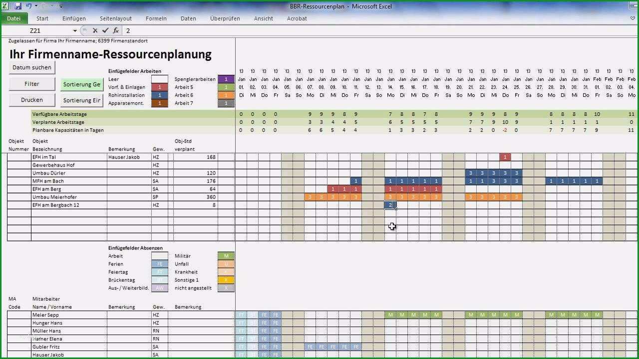 kapazitatsplanung mitarbeiter excel vorlage wunderbar bbr ressourcenplanung