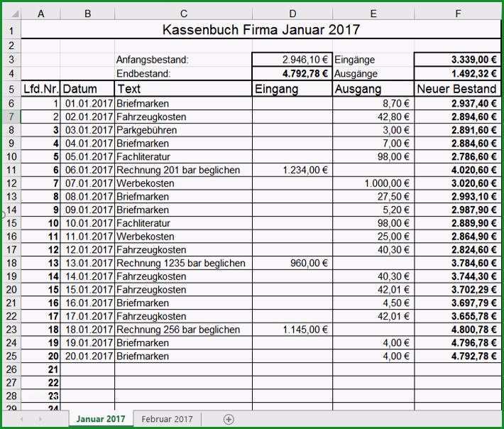 kassenbuch vorlage muster beispiel fuer excel kostenlos en