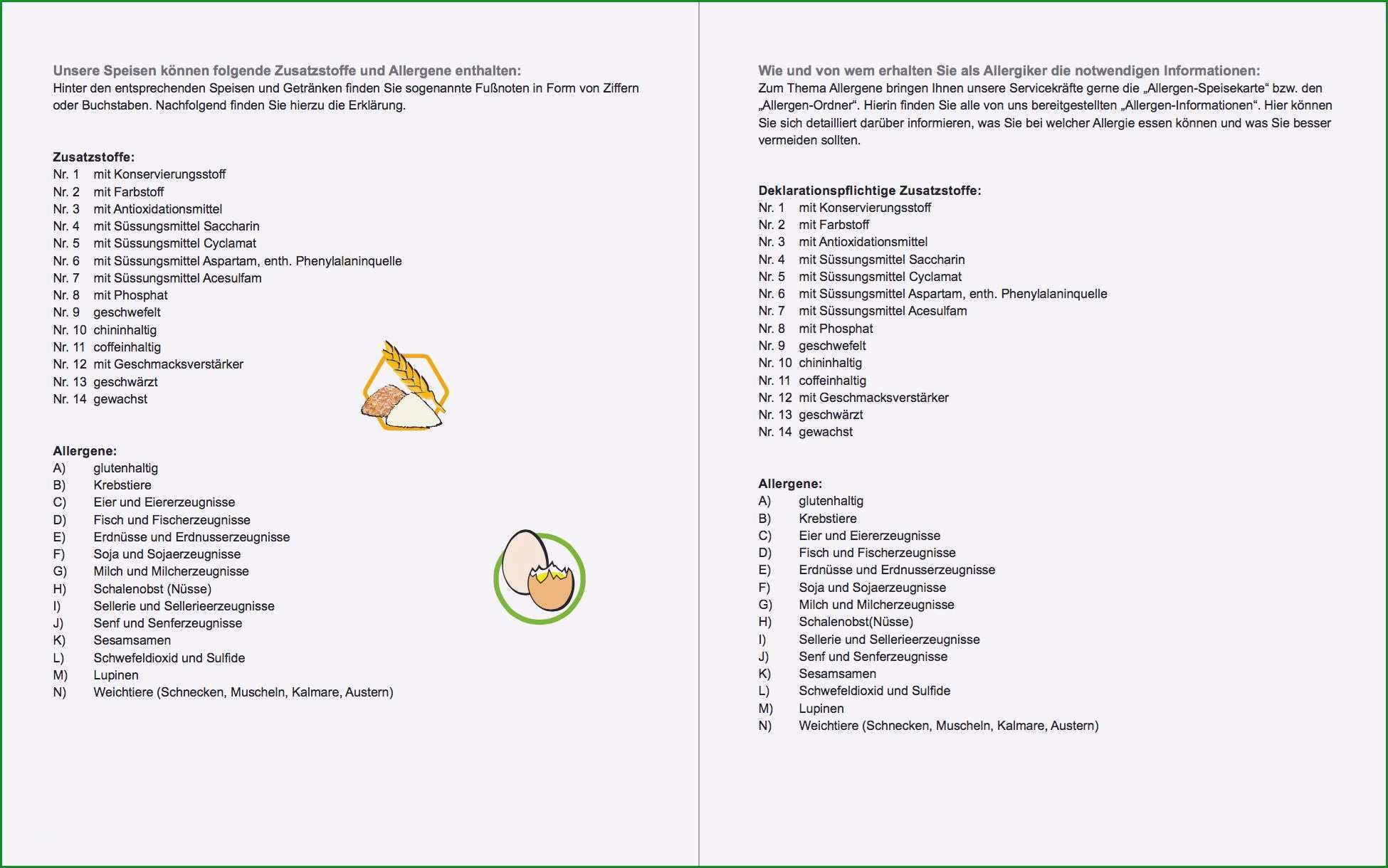 kennzeichnung allergene vorlage