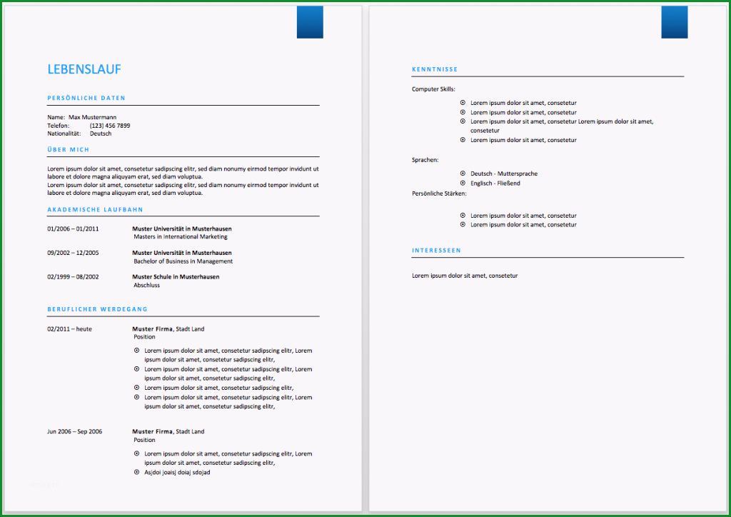 lebenslaufvorlage 2017 2018