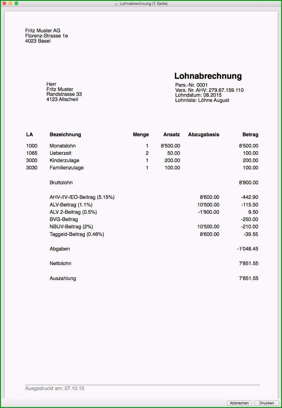 lohnabrechnung excel