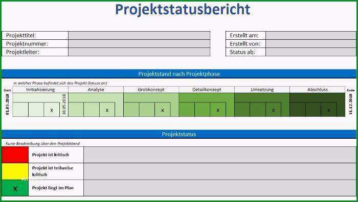 Großartig Projektstatusbericht Vorlage Download