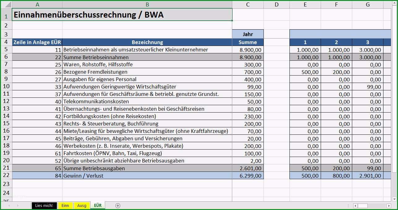 rechnung kleingewerbe vorlage excel