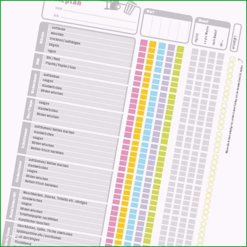 reinigungsplan kueche vorlage