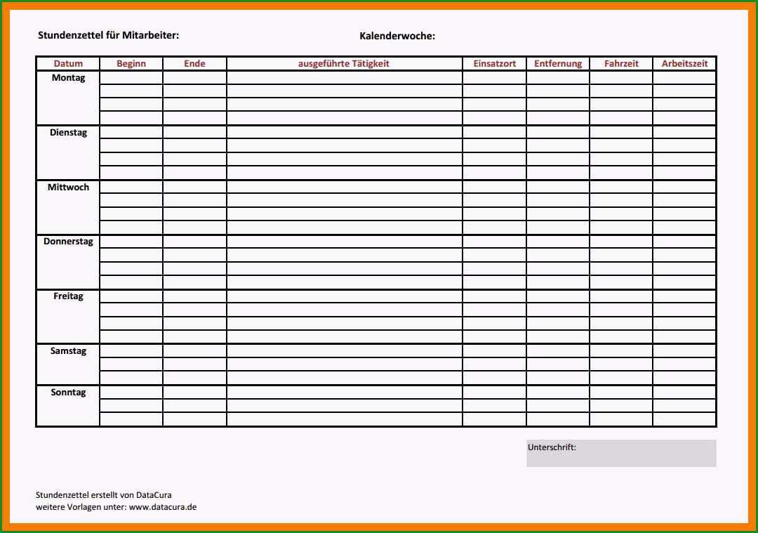 stundenzettel excel 2018