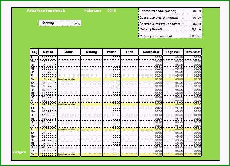 stundenzettel vorlagen fur word pdf und excel kostenlos 2