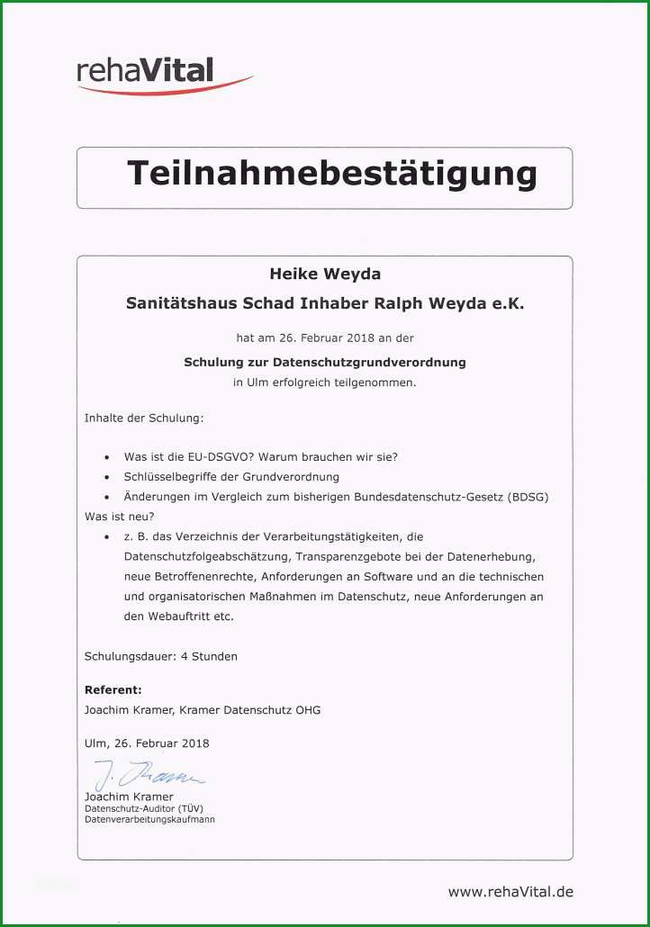 teilnahmebestaetigung heike weyda schulung zur datenschutzgrundverordnung