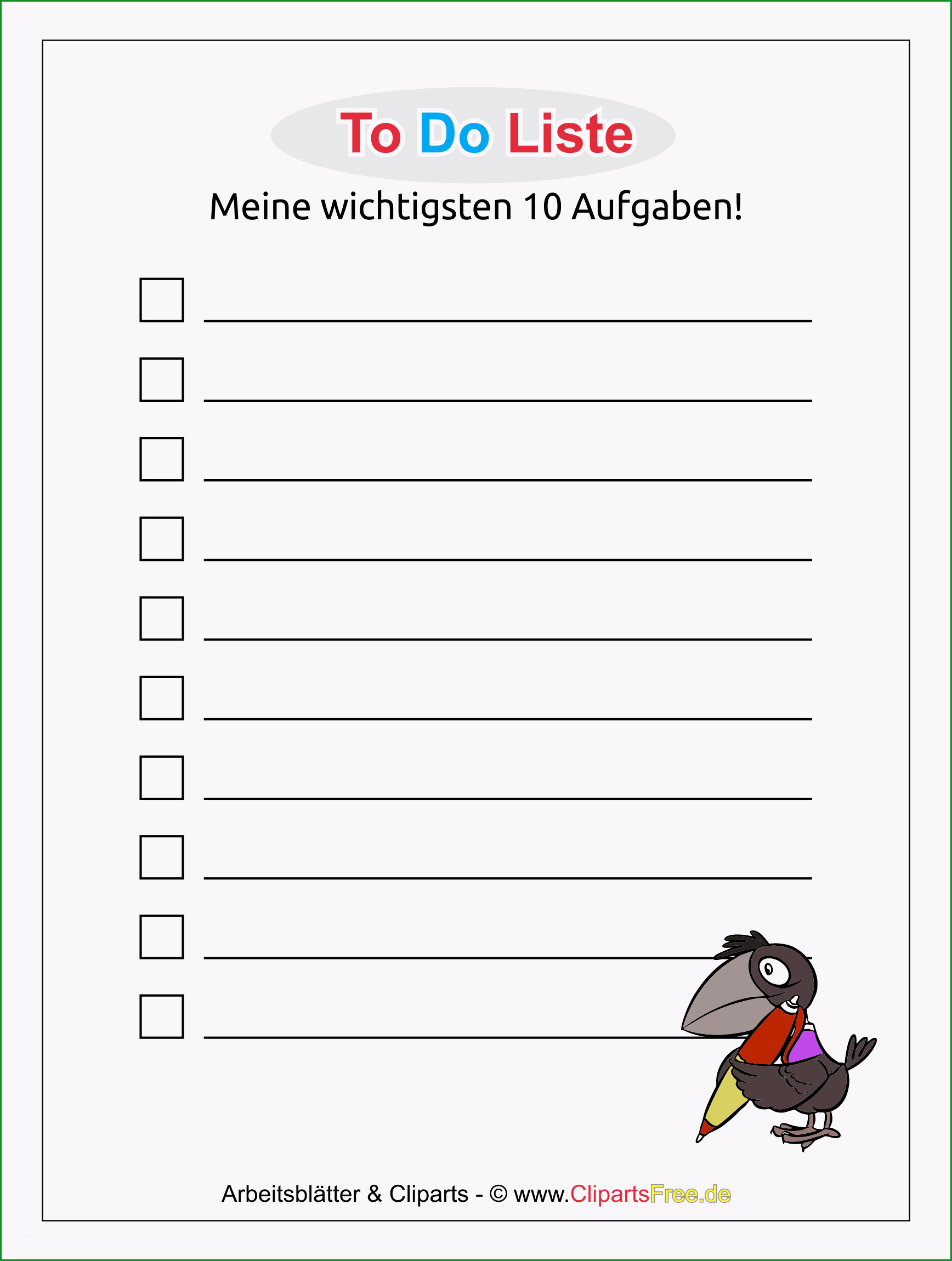 todo liste als vorlage zum im pdf