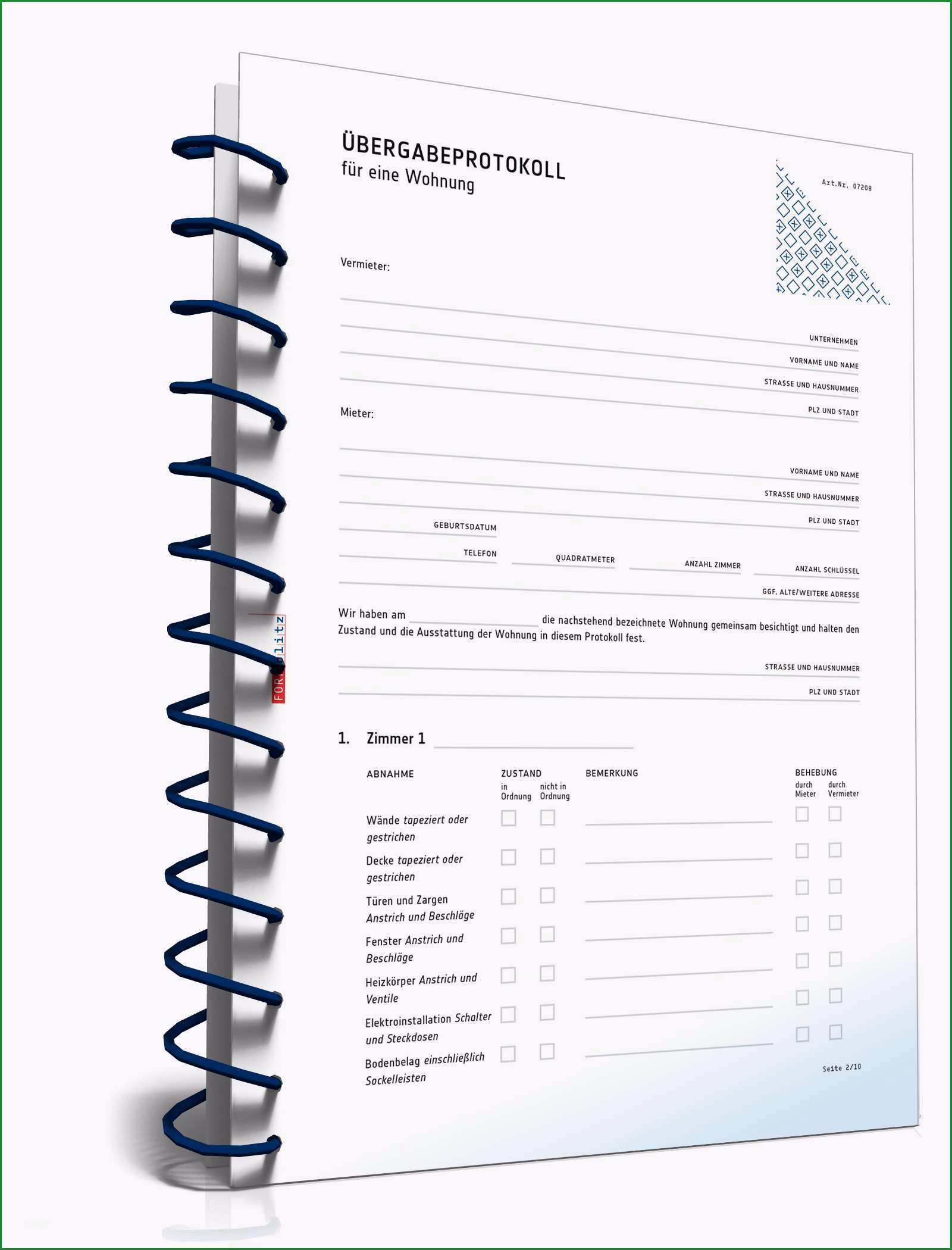 uebernahmeprotokoll wohnung