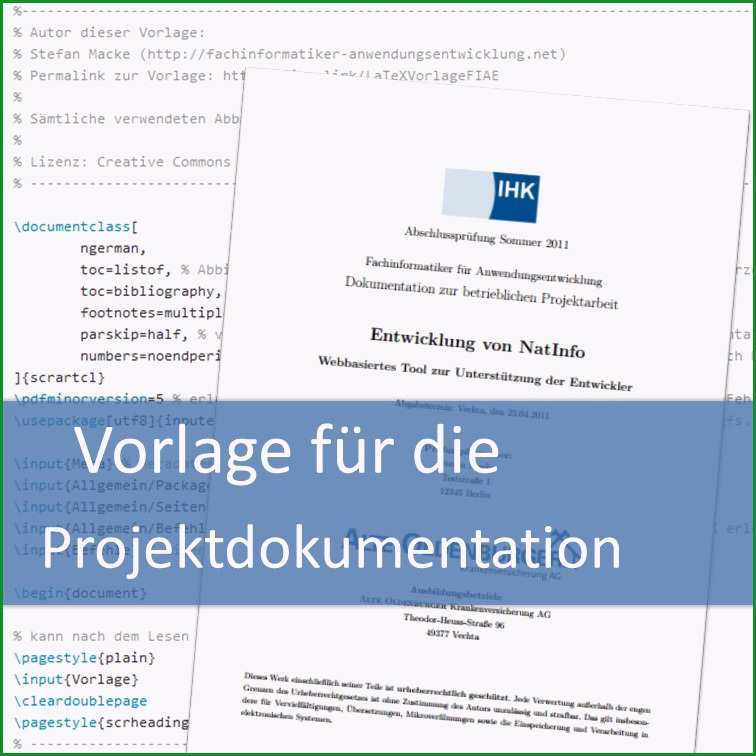 vorlage fuer projektdokumentation