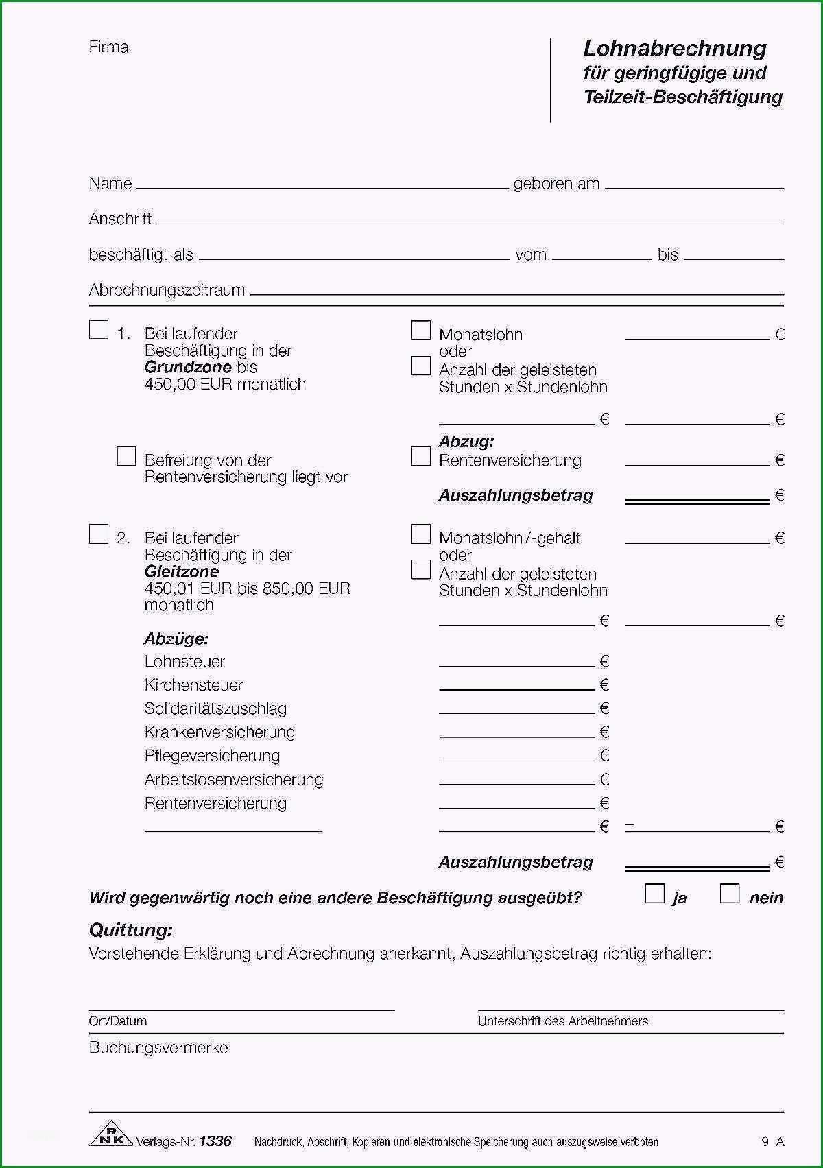 vorlage gehaltsabrechnung excel niedliche rnk verlag vordruck lohnabrechnung teilzeit beschaftigte