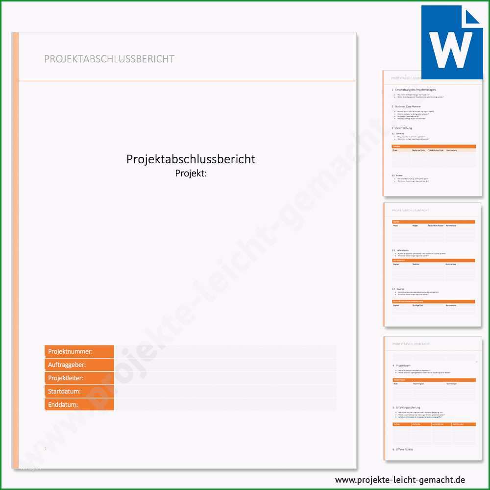 Großartig Vorlage Projektabschlussbericht