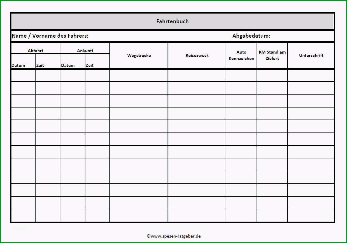 vorlage verpflegungsmehraufwand excel fabelhaft mit dem fahrtenbuch fur firmenwagen bares geld sparen
