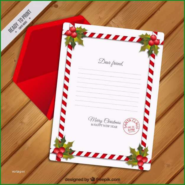 weihnachtskarte vorlage mit dekorativen rand und roten umschlag