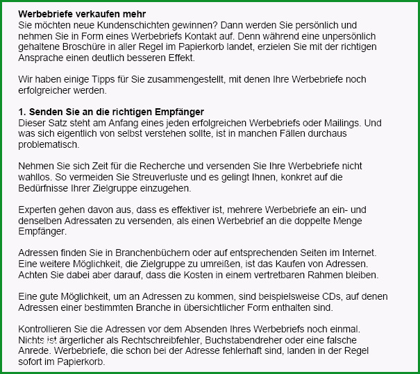 werbebrief reinigungsservice kaltakquise