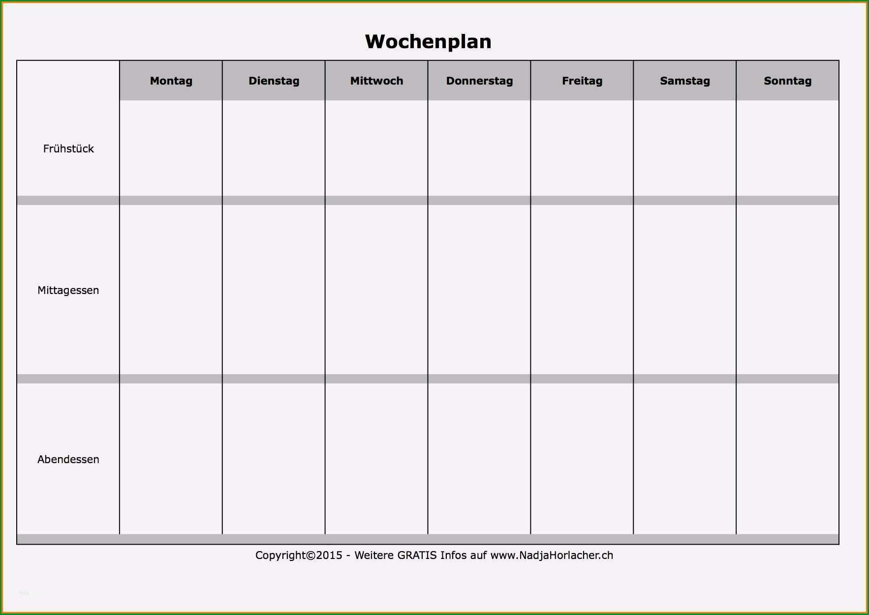 wochenplan essen vorlage angenehm 20 wochenplan essen vorlage