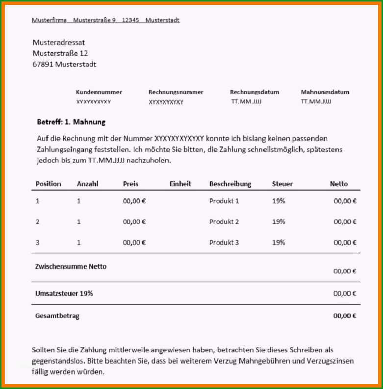 11 mahnschreiben vorlage