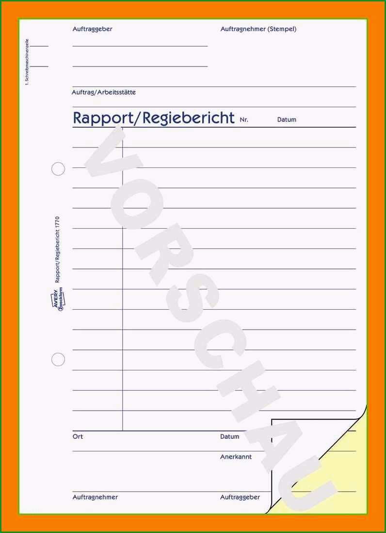 11 rapportzettel vorlage handwerk