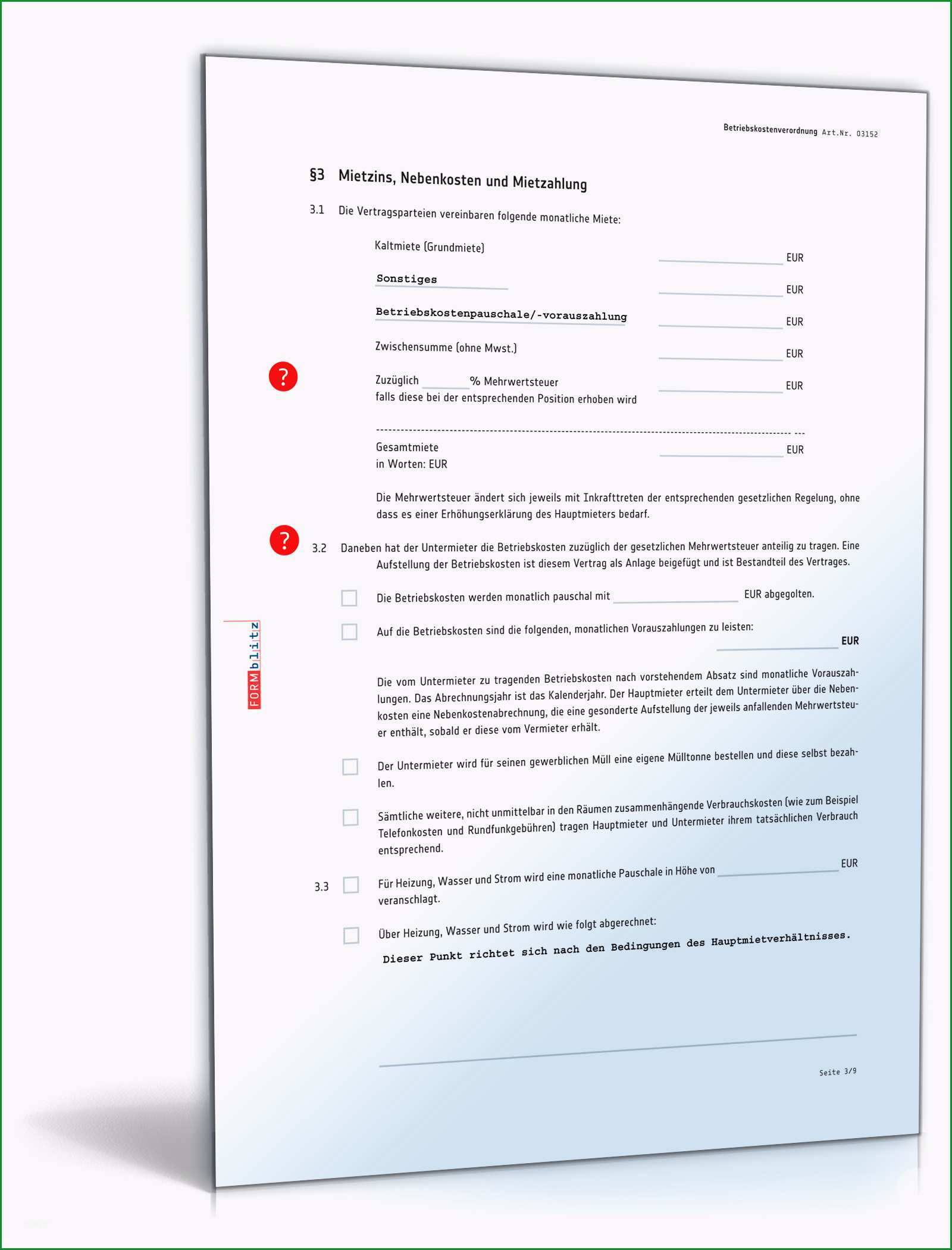 15 untermietvertrag vorlage pdf