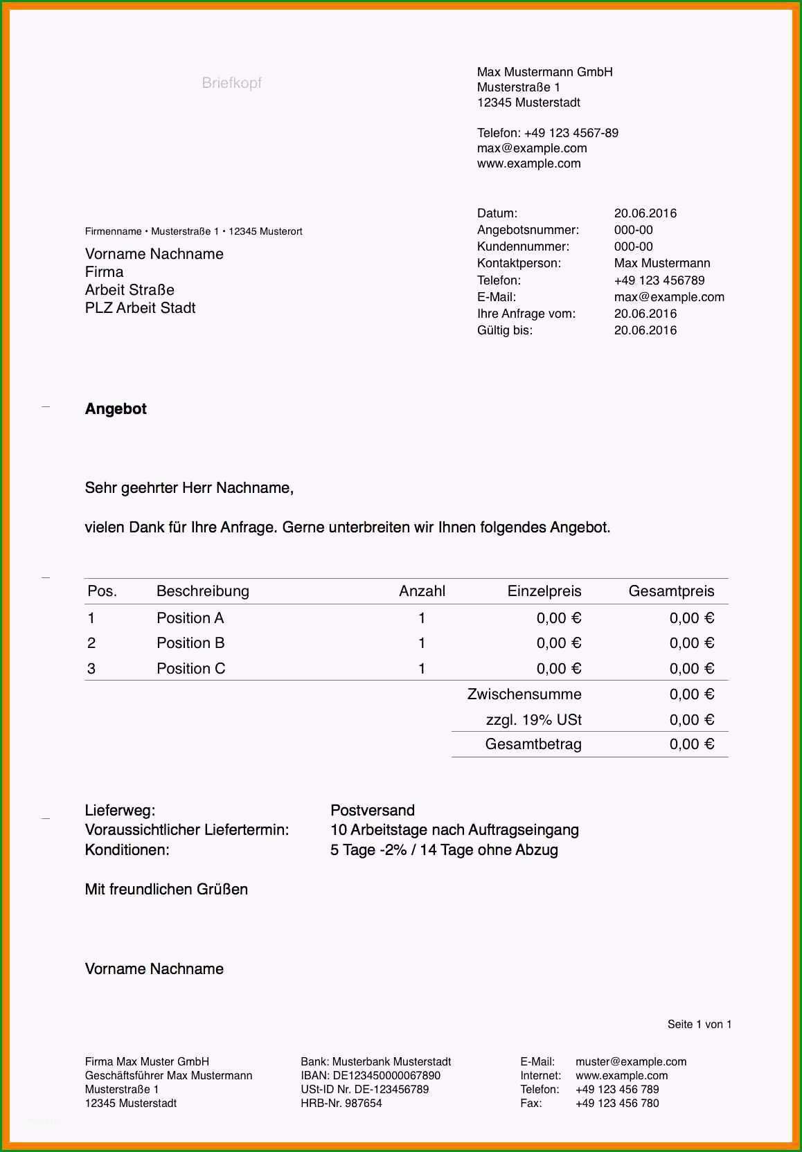 16 muster anfrage angebot