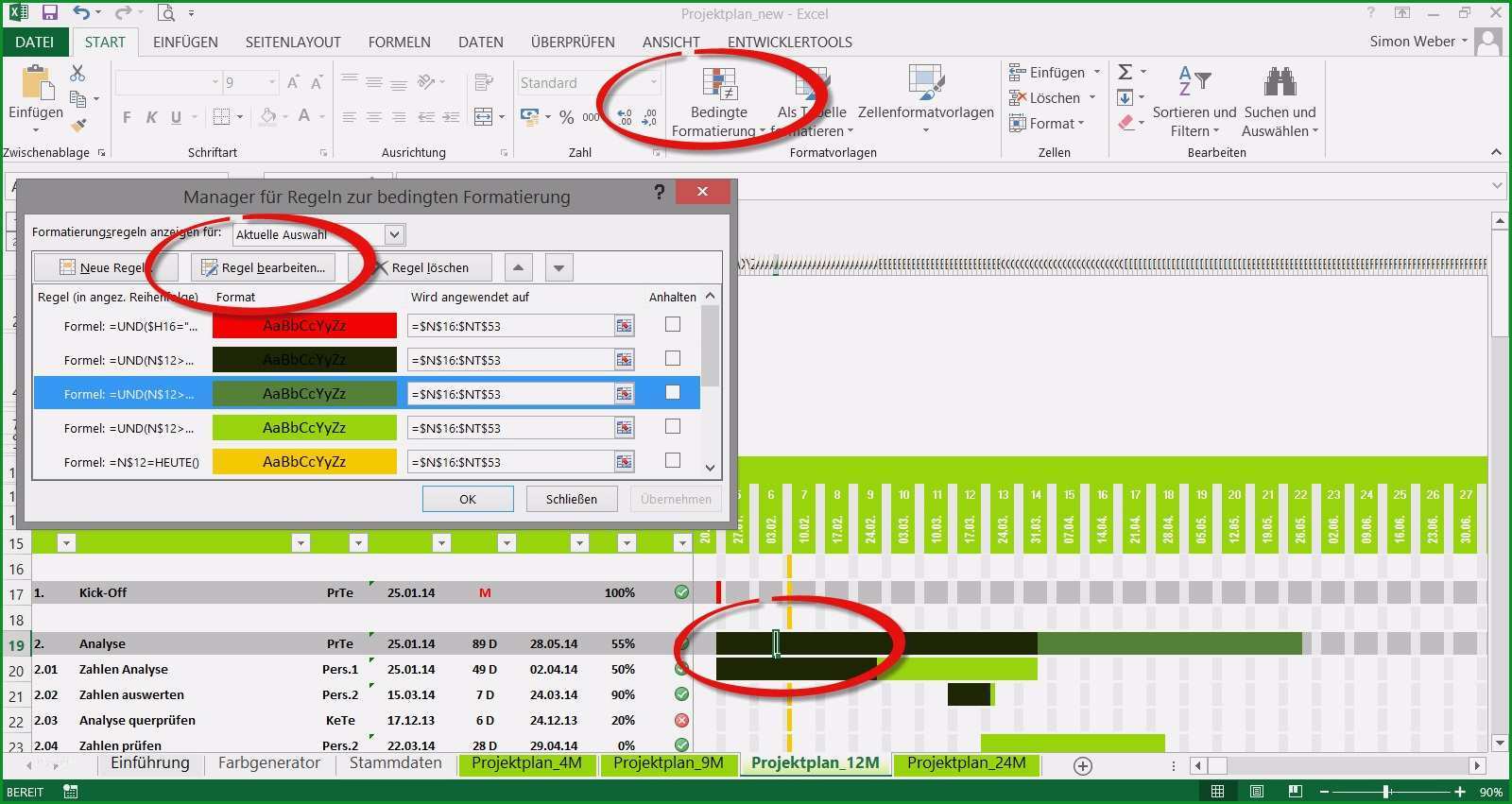 16 projektplan excel vorlage gantt