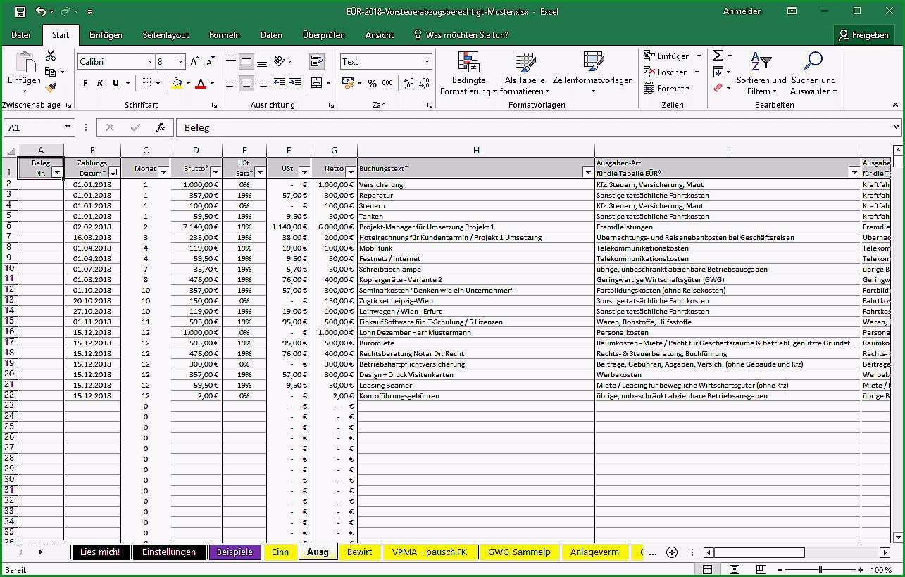zahlerstande excel vorlage