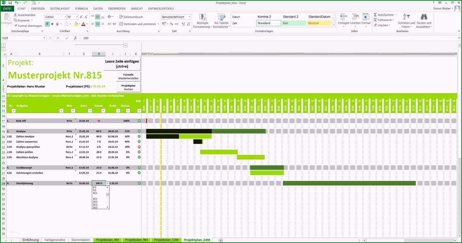 20 zeitplan vorlage excel