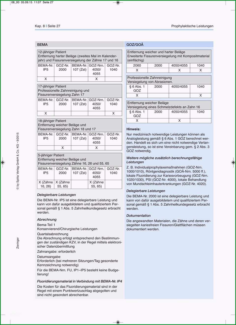 erstattung zahnreinigung vorlage