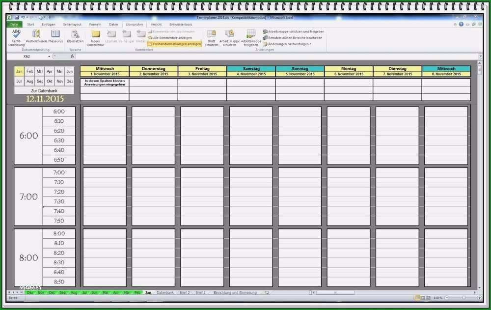 terminplaner excel vorlage kostenlos