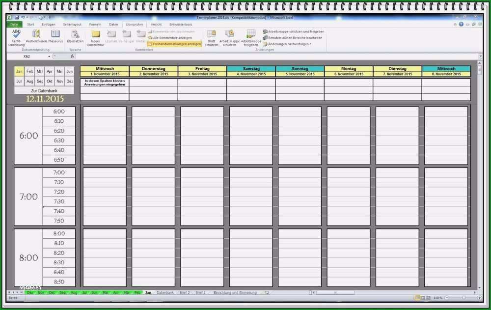 terminplaner excel vorlage kostenlos