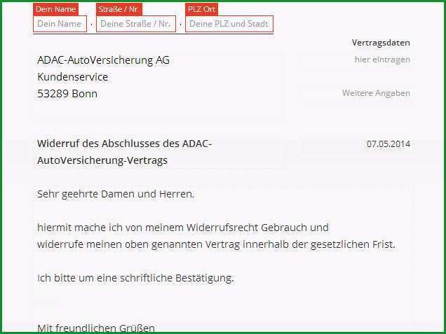 ADAC Widerruf Vorlage