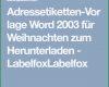 Hervorragen Adressetiketten Vorlage Word 2003 Für Weihnachten Zum