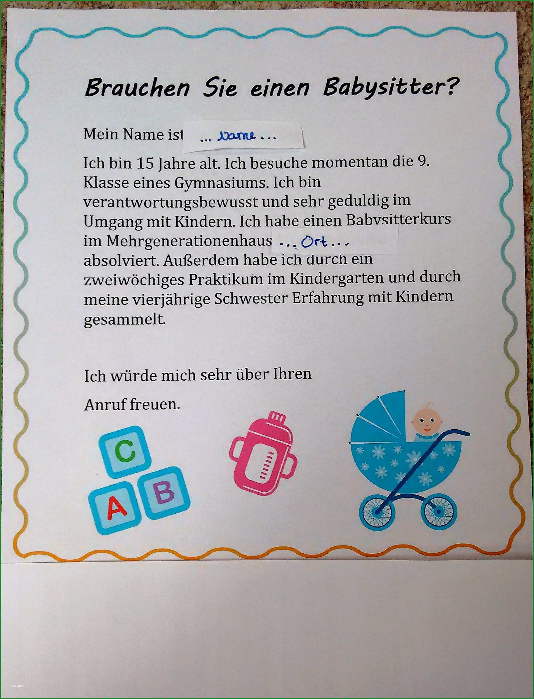 babysitter aushang wuerdet ihr anrufen