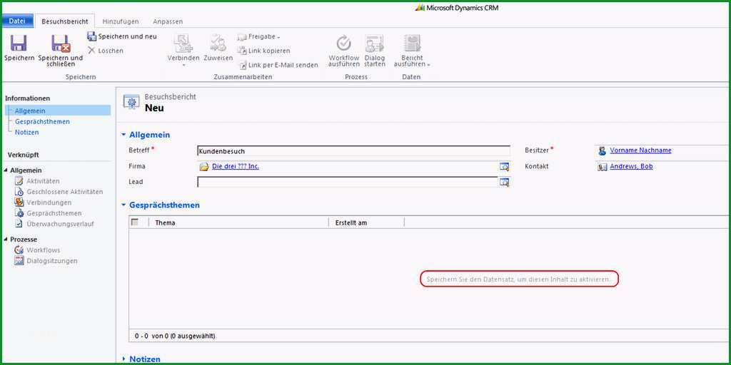 besuchsbericht vorlage word microsoft dynamics crm 2011 entitaet als aktivitaet od